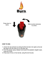 Burn Pepper Spray for Self Defense 1/2oz Keychain Case