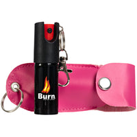 Burn Pepper Spray Self Defense 1/2oz Keychain Holster Case