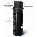 Burn Pepper Spray for Self Defense with Belt Clip - Police Strength Heavy Duty OC Spray - 3.7 fl oz Black