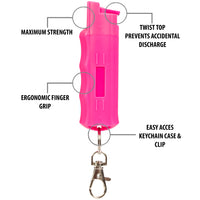 Burn Pepper Spray Self Defense 1/2oz Keychain Case Pink