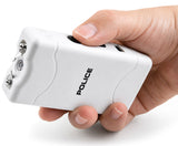POLICE Stun Gun 800 - Max Voltage USB Rechargeable With LED Flashlight - White