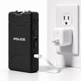 POLICE Stun Gun 800 - Max Voltage Rechargeable With LED Flashlight - Black