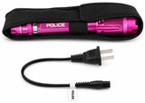 POLICE Stun Gun 1159 - Max Voltage Metal Rechargeable With LED Flashlight - Pink