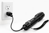 POLICE Stun Gun 1159 - Max Voltage Metal Rechargeable With LED Flashlight - Black
