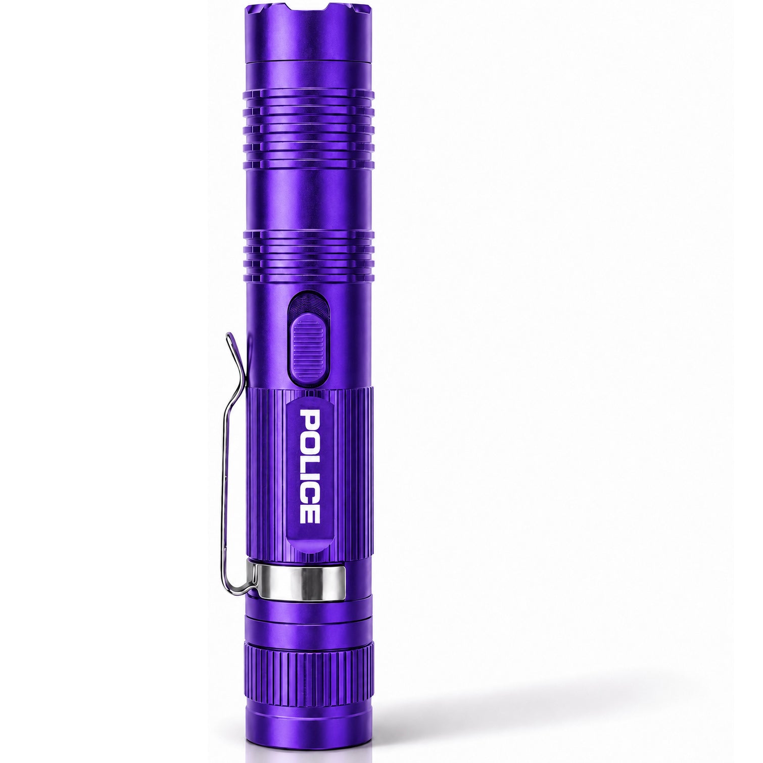POLICE Stun Gun Flashlight M12 Rechargeable Purple