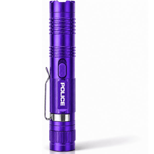 POLICE Stun Gun Flashlight M12 Rechargeable Purple