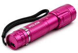 POLICE Stun Gun 1159 - Max Voltage Metal Rechargeable With LED Flashlight - Pink