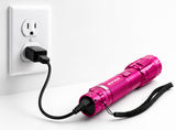 POLICE Stun Gun 1159 - Max Voltage Metal Rechargeable With LED Flashlight - Pink