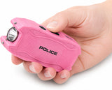 POLICE Stun Gun 1901 - Max Voltage USB Rechargeable With LED Flashlight - Pink
