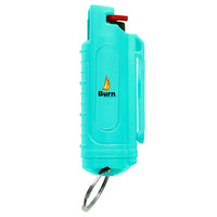 Burn Pepper Spray for Self Defense 1/2oz Keychain Case Green