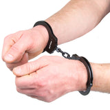 Police Handcuffs Professional Heavy Duty Steel Black