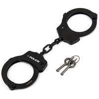 Police Handcuffs Professional Heavy Duty Steel Black 