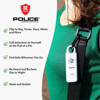 POLICE Personal Alarm Keychain Flashlight 130dB Siren Alarm