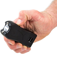 Police Stun Gun 398 Rechargeable with LED Flashlight Black