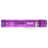 Police Stun Gun Metal Rechargeable Taser Flashlight Purple