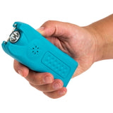 Police Stun Gun 628 Rechargeable Alarm Taser Flashlight Blue