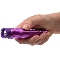 Police Stun Gun Metal Rechargeable Taser Flashlight Purple