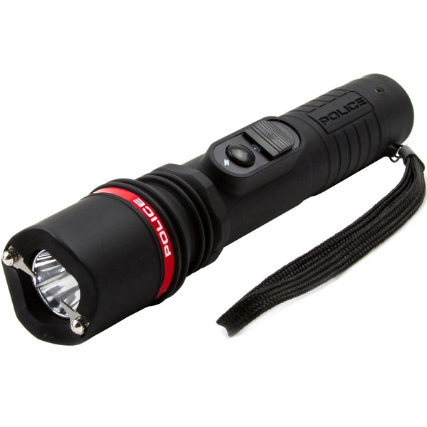 Police Stun Gun 305 Rechargeable with LED Flashlight Black 