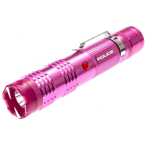 Police Stun Gun Metal Rechargeable Pink Taser Flashlight