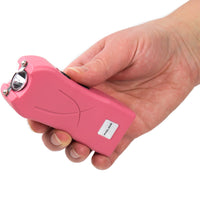 Police Stun Gun 398 Rechargeable with LED Flashlight Pink