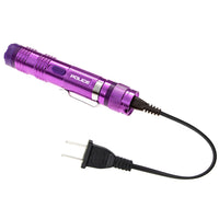 Police Stun Gun Metal Rechargeable Taser Flashlight Purple